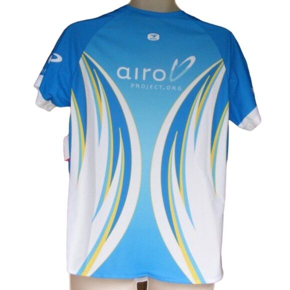 new!! SUGOI Tech Shirt, XL, Exersize, Raglan Short sleeves, Blue/White/Yellow - Picture 4 of 8